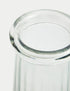 Large Ridged Glass Tapered Vase